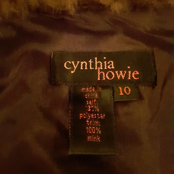Cynthia Howie Brown Real Mink Collar Dress - Picture 5 of 5